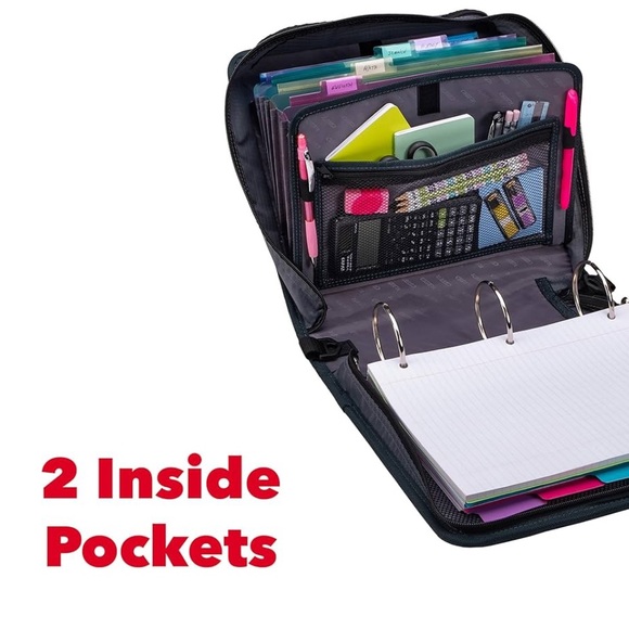 NWT Case-it Mountain Mighty Zip Tab Zipper Binder, 3" O-Ring with 5-Color tabs - Picture 3 of 10